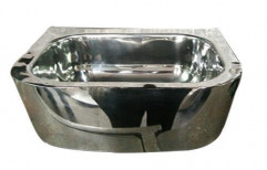 Pedestal Glossy Stainless Steel Open Wash Basin For Railways, Rectangular, Model Name/Number: WD01
