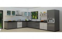 Plywood L Shape Residential Modular Kitchen, Warranty: 1 Year