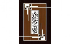 Polished Brown And White Decorative Wooden Door