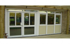 Powder Coated Aluminium Hinged Door, for Commercial, Thickness: 8-10 mm