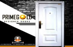 Prime Gold Ms White Security Steel Door PGS 6 (with door frame), Size: 81x38 Inch, Thickness: 70 Mm