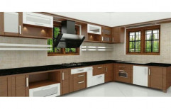 Residential L-Shaped Modular Kitchen, Warranty: 1 Year