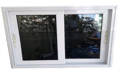 Sliding White UPVC Glass Window, Glass Thickness: 10-20 Mm