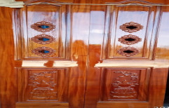 Teak Wood Hinged Pooja Polished Double Door, For Home