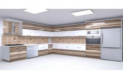 Wooden L Shape Italian Modular Kitchen, Warranty: 1-5 Years