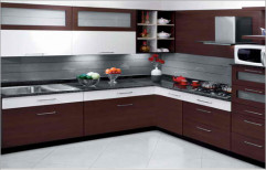 Wooden L Shape Modern Modular Kitchen, Warranty: 5-10 Years, Kitchen Cabinets