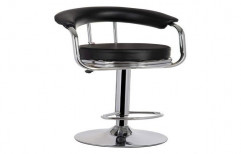 Black Leather Adjustable Bar Chair, For Seating