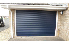 Blue Motorized Garage Door