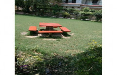 Rectangular Outdoor RCC Eight Seater Garden Table