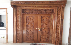Traditional Wood Pooja front door, Dependsq