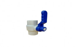 White and Blue Long Handle UPVC Ball Valve, Port Size: 1"