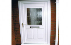 White Toughened Glass UPVC Main Door, 5 Mm