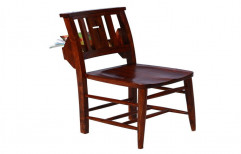 Wooden Brown Solid Wood Chair With Magazine Tray