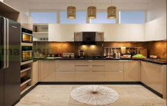 Wooden L Shape Kitchen Designing Services, Warranty: 5-10 Years