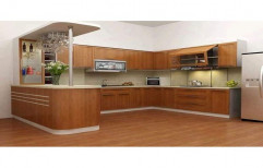 Wooden U Shape Modular Kitchens, Kitchen Cabinets, Warranty: 1-5 Years