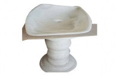 Aroma Enterprises Pedestal White Marble Wash Basin, for Bathroom