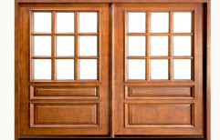 Brown Designer Wooden Window, Rectangular