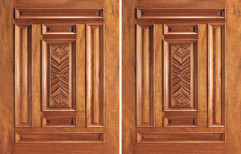 Brown Double Teak Wood Doors