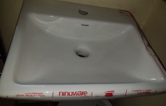 Ceramic White Hindware Wall Mounted Wash Basin, For Bathroom Fitting