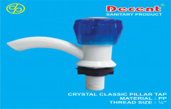 Decent White And Blue Crystal Classic Pillar Tap