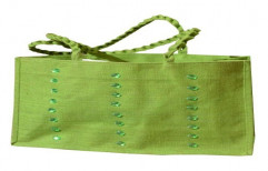 Green Coloured Jute Shopping Bags by Himanshu Jute Fab