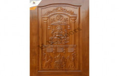 H.K Doors Polished Solid African Teak Wood Door