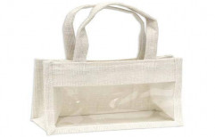 Loop Handle Plain White Jute Carry Bag, Capacity: 3 Kg