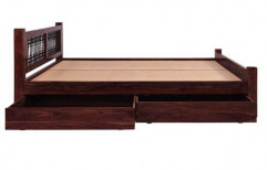 Modern Maple Wood Wooden Double Bed, For Home
