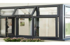 Paint Coated Aluminium Casement Window, For Home, Size/Dimension: 9x7 Feet