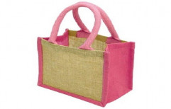 Plain Pink and Brown Fancy Jute Bag, Capacity: 3 Kg, Size/Dimension: 230 Mm X 331 Mm X 100 Mm