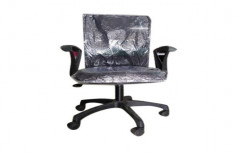 Polyester Revolving Office Chair, Black