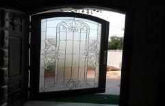 Transparent Decorative Glass Door, Thickness: 20 mm