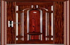 Walnut Brown Designer Single Steel Door