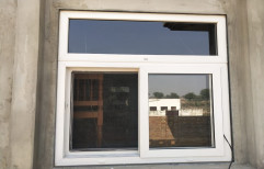 White Residential UPVC Sliding Window With Mosquito Net, Thickness Of Glass: 5 Mm Toughened
