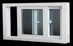 White UPVC Glass Sliding Window, Glass Thickness: 12 Mm
