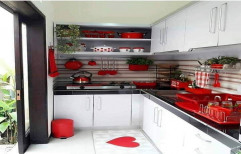 Wooden L Shape Modular Kitchen