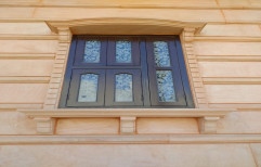 Brown Carved Sandstone Window Frame