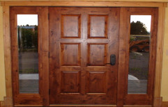 Brown Wooden Hinged Exterior Solid Wood Door