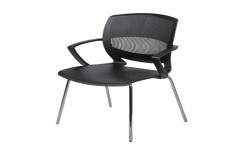 Fixed Arm Black Visitor Chair