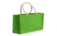 Green Plain Fancy Jute Bag