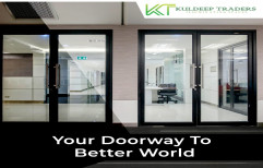 Kuldeep Traders Hinged Modern Aluminium Glass Door, For Office, Thickness: 4 Mm(frame)