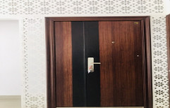 Matt Brown Hinged Security Steel Double Door, For Home, Size/Dimension: 2100*1100*70mm