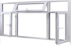Modern White Powder Coated Aluminum Casement Window, For Home