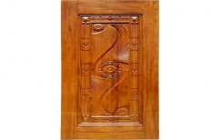 Polished Brown Decorative Wooden Hinged Door