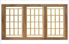 Swing Brown Wooden Window Frame, Dimension/Size: 5x3.5 Feet