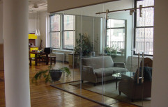 Toughened Transparent Sliding Office Glass, Size/Dimension: 6-8 Feet(height)