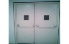 White Hinged Panic Bar Mild Steel Double Door for Hospital