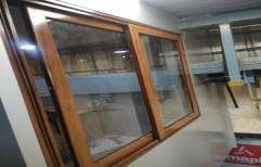 Wood Finish Aluminium Domal Series Sliding Window, Size/Dimension: Standard