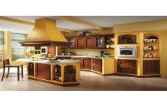 Wooden Straight Italian Modular Kitchen, Warranty: 5-10 Years
