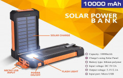 Black,Grey Solar Power Bank, For Mobile Phones Charging, Capacity: 10000 Mah